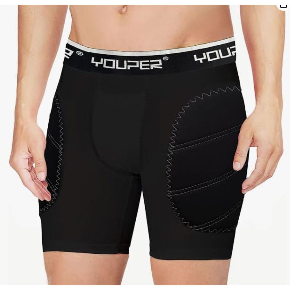 NEW Youper Youth Sliding Shorts Small Black Padded Baseball Softball Cup Pocket